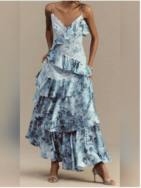 Anthropologie BHLDN maxi tiered Dress size 8
